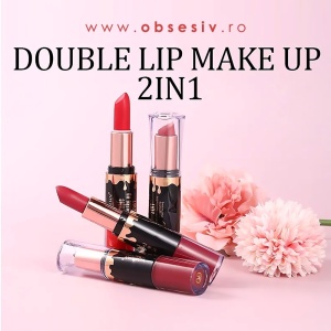 Ruj Solid și Lichid 2în1 Double Lip Make-Up No 25 - Culoare Intensă și Hidratare de Durată