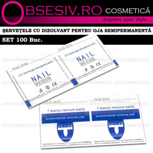 Servetele cu Dizolvant pentru Oja Semipermanenta 100 Buc