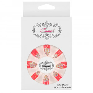 Set 12 Unghii Reutilizabile cu Manichiura Instant 'Salon Quality', Culoare Roz Fucsia