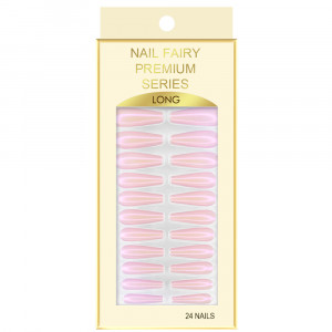 Set 24 Unghii False Reutilizabile cu Manichiura Instant Model 'Baby Pink Pearl'
