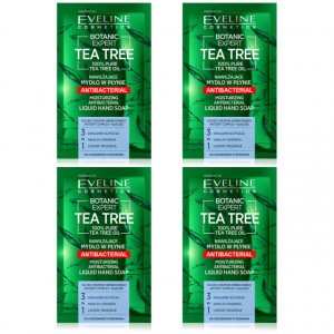 Set 4 Plicuri Sapun Lichid Hidratant Antibacterian 3in1 Botanic Expert Tea Tree Eveline