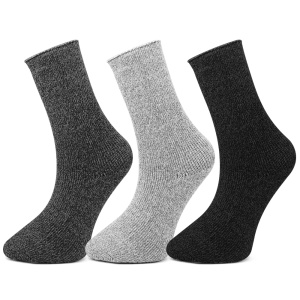 Șosete Damă din Mix de Lână Set 3 Perechi – Model „Monochrome Melange” | Căldură și Răsfăț în Sezonul Rece