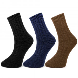 Sosete din Lana de Alpaca Set 3 Perechi Model 'Classic Essential Man' Heat
