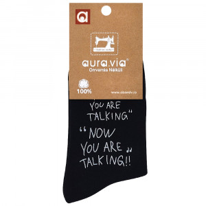 Sosete Fara Cusatura Dama Model 'Now You Are Talking' Culoare Negru