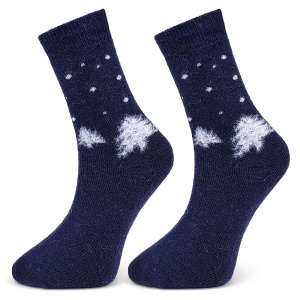 Sosete Groase de Iarnă Set 2 Perechi Model 'Winter Beauty' Blue | Confort Termic și Eleganță