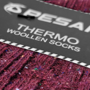 Sosete Thermo Calduroase din Lana Model 'Colored Rain' Burgund