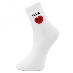Sosete Vesele Dama Model 'Love' Culoare Alb