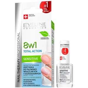Tratament Profesional 8 in 1 Total Action Sensitive, Regenerare Instant si Intaritor Unghii