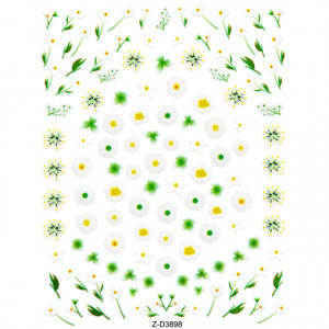 Abtibilde Unghii Culoare Multicolor Model 'Daisy Flowers' No. Z-D3898