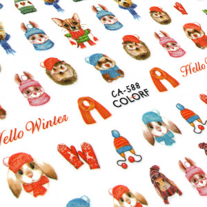 Abtibilde Unghii Culoare Multicolor Model 'Hello Winter' No. CA-588