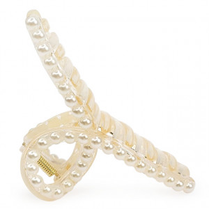 Clema de Par cu Perle Model 'Night Pearls' White