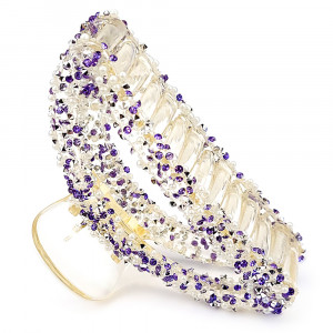 Clema de Par cu Pietricele si Perluțe Model 'Sparkle' Purple