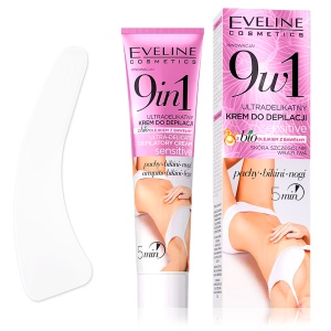 Cremă Depilatoare Ultra Delicată 9in1 Eveline | Axile Bikini Picioare Piele Foarte Sensibilă