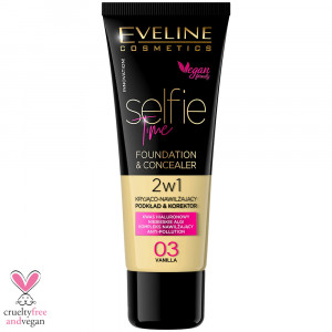 Fond de Ten si Corector Vegan Selfie Time No 03 Vanilla Eveline Cosmetics