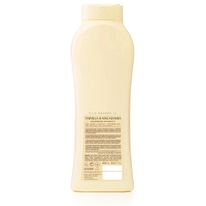 Gel de Baie Fără Parabeni cu Vanilie și Nucă de Macadamia - Prezentare produs in ambalaj din sapte.