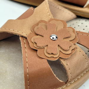 Papuci de Casa din Piele Marca Tylbut Model 'Casia' Cream