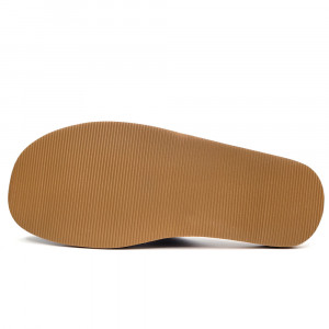 Papuci de casă din piele naturală marca Tylbut, model "Marrakech", culoare maro, cu talpă moale, confortabilă și antiderapantă..
