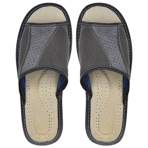 Papuci de Casă din Piele Tylbut Model Gray Breeze: Confort și Răsfăț Acasă