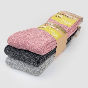 Șosete Damă din Mix de Lână Set 3 Perechi - Model „Cozy Melange” - Prezentare șosete în set.