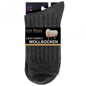 Sosete din Mix de Lână Rezistente la -30°C, 1 Pereche Model 'Man Wool Wave' Dark Gray