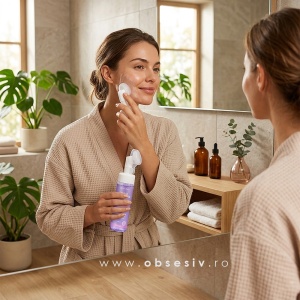Curățare delicată a tenului în rutina zilnică cu spuma Skin Bliss.
