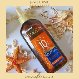 Ulei Plaja SPF10 Anti-Nisip Rezistent la Apa cu Extract de Macadamia Eveline Cosmetics