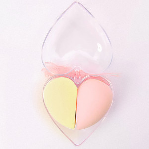 Bureti Machiaj Beauty Blender Set 2 Buc in Cutie Forma de Inima Cod 01