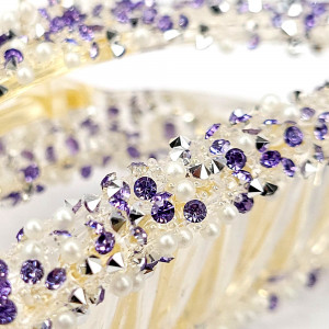 Clema de Par cu Pietricele si Perluțe Model 'Sparkle' Purple