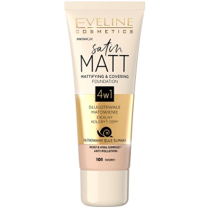 Fond de Ten Matifiant cu Efect de Acoperire Satin Matt 101 Ivory - Eveline Cosmetics