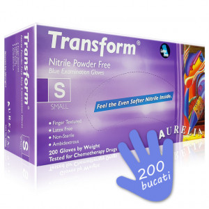 Manusi Examinare din Nitril Aurelia® Transform® Ice Blue 200 Buc