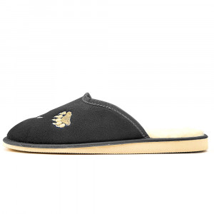 Papuci de Casa Imblaniti cu Lana Naturala Model 'Wild Horizon' Dark Gray