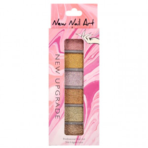 Pigment Solid Unghii Aurora Holografic Set 6 Culori 