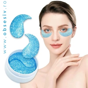 Plasturi pentru Ochi cu Acid Hialuronic și Glitter Ushas | 60 Plasturi Hidrogel Hidratare și Netezire