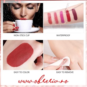 Ruj Mat și Lichid 2 în 1 O'Cheal Rose Gold - Coral Peach 06 - Hidratare, Culoare Intensă, Lungă Durată. Aplicator ruj lichid. Buze cu finisaje mat si natural.