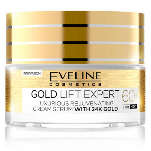 Ser de Lux si Crema Antirid pentru Fermitatea Tenului Gold 24K Lift Expert 60+ Eveline Cosmetics