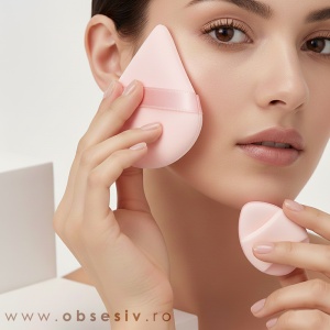 Set 3 Bureți de Machiaj Multifuncționali Fără Latex - Prezentare produse în utilizare.