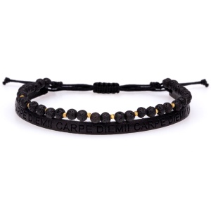Brățară Double din AUR 14K si Piele Naturală