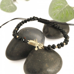 Bratara Hairstylist snur si pieptene/foarfeca din aur 14k - coafura / frizerie - Img 3