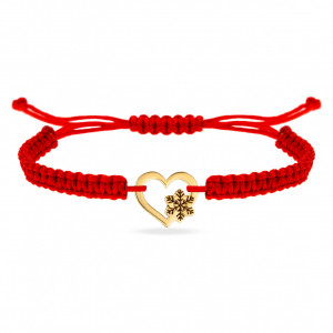 Bratara Heart Collection inimioara cu fulg de nea din aur 14k