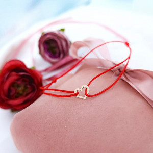Bratara Inimioara Contur Clasic Collection din aur 14k - Img 3
