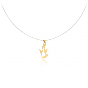 Colier Angelic cu fir transparent si Inger din AUR 14K