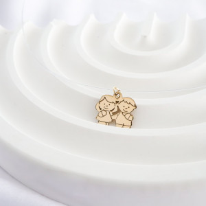 Colier cu fir transparent si copilasi din Aur 14k - Img 4