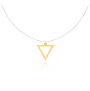 Colier Shape cu fir transparent si triunghi din Aur 14K