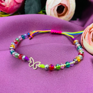 Bratara cu cristale si fluture din aur 14k - Img 2