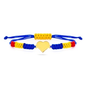 Brățară Inima mea -Tricolor România din Aur 14K