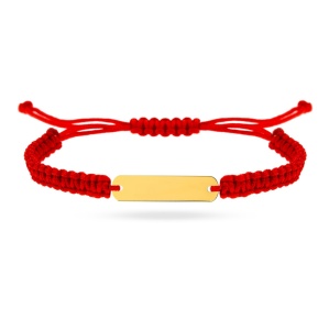 Bratara Kindero Basic cu snur si placuta din aur 14k