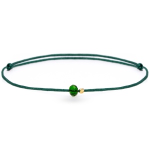Bratara Prieteniei cu snur si cristal de 4mm + biluta 2mm din aur 14k