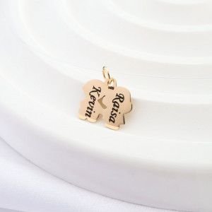 Colier cu fir transparent si copilasi din Aur 14k - Img 5