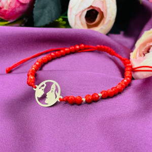 Bratara cu cristale si mama & copilul din aur 14k - Img 2