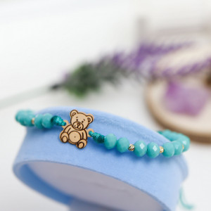 Bratara cu cristale si ursulet din aur 14k - Img 4